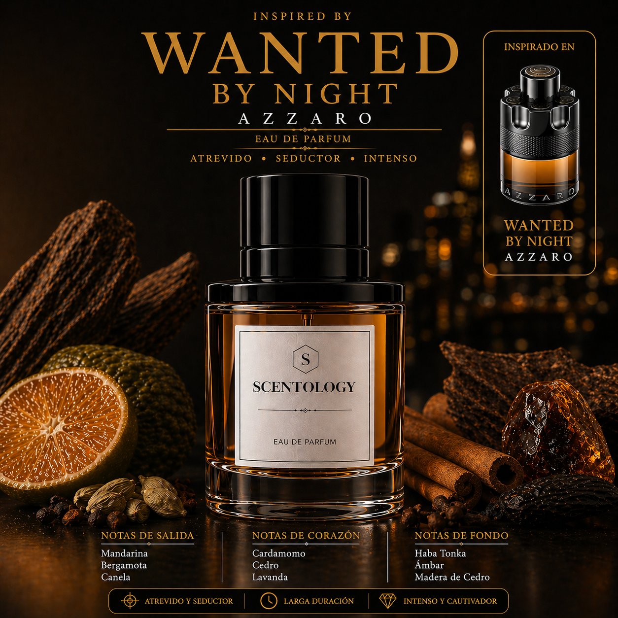 Scentology Noctis Perfume inspirado en Wanted by Night de Azzaro